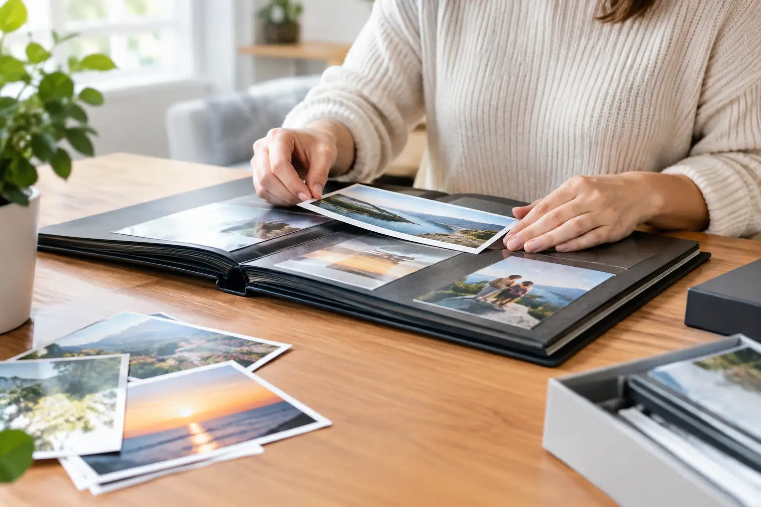Organisera fotosamling i album utan skador
