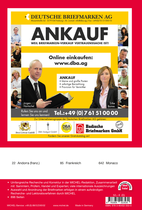 Michel Frimärksbok - Västeuropa (Andorra, Frankrike & Monaco) 2021 (OBS bok på tyska)