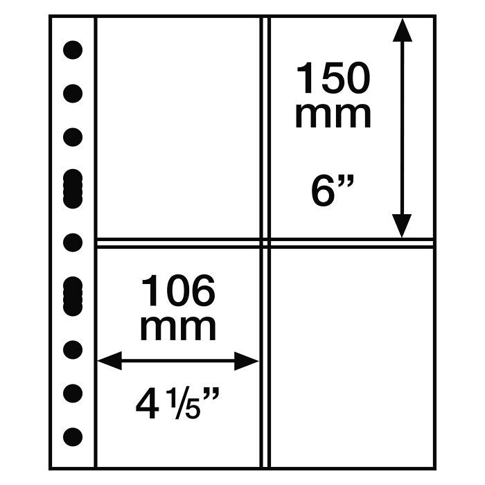 Insticksblad för frimärken och vykort (5-pack) GRANDE