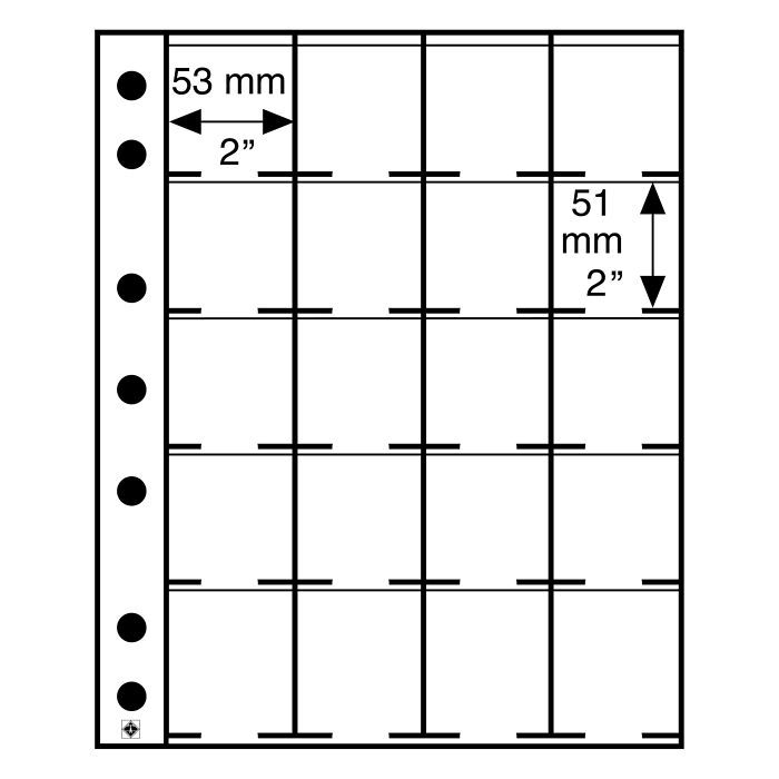 Insticksblad för mynt och sedlar GRANDE (5pack)