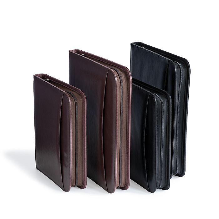 Läderliknande folder (KURT) för insticksblad i serien GRANDE
